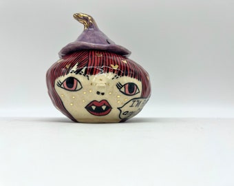 I'm Fine With Any Curse Words - Handpainted Ceramic Witch Jar