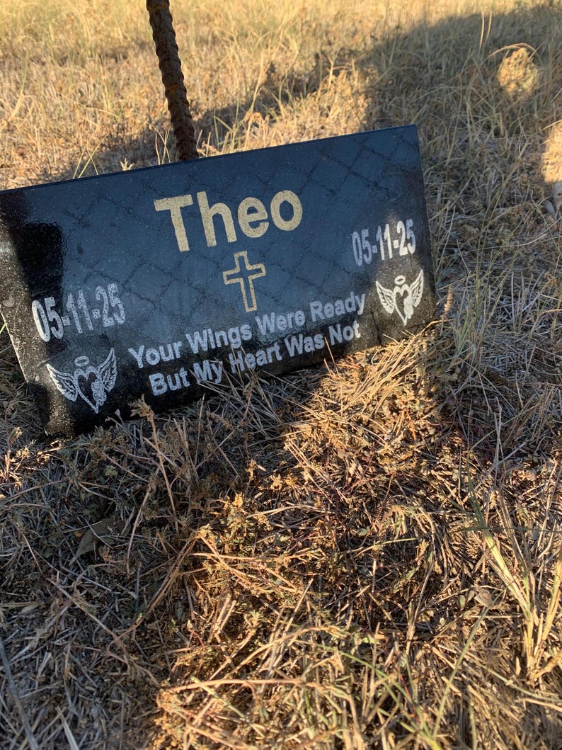 Theo Lettering 12x6x Golden Etch Lettering on Granite Memorial. - Etsy
