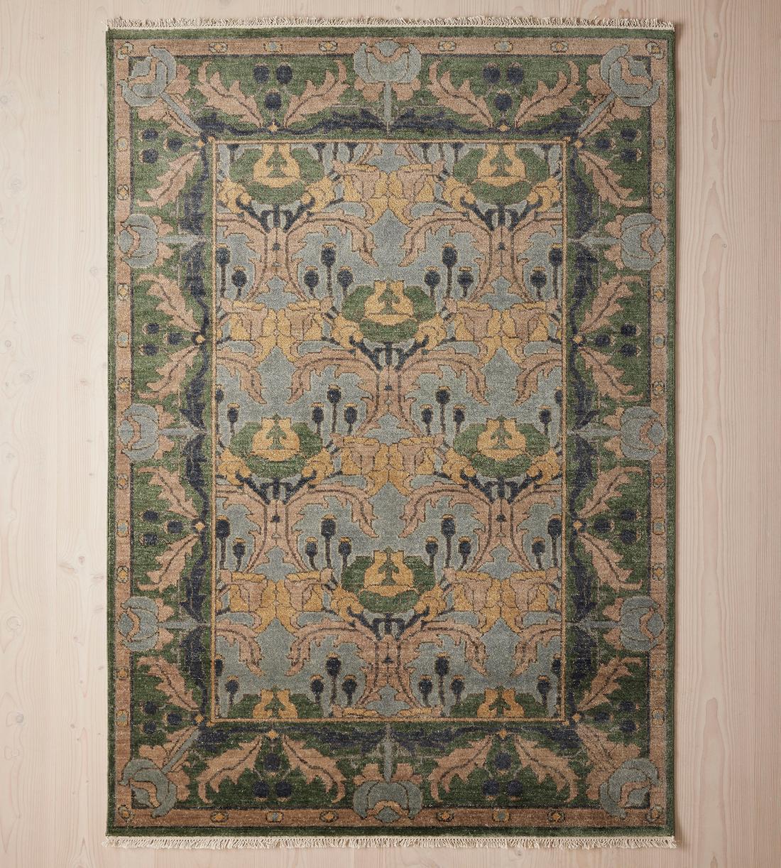 Hand Knotted Wool Area Rug: Arts \u0026 Crafts William Morris Style - Etsy, image size:1100x1222