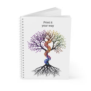 Colorful Tree of Life Spiral Notebook - Ruled Line, Customizable