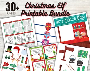 Christmas Elf Printable Bundle - Christmas Elf PDF - Instant Download Elf Printables