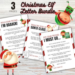 Elf Letter to Santa Printable Bundle - Christmas Elf Letter to Santa PDF - Instant Download Elf Printables