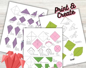 Origami Flower Printable Pages - Flower Origami PDF - Instant Download