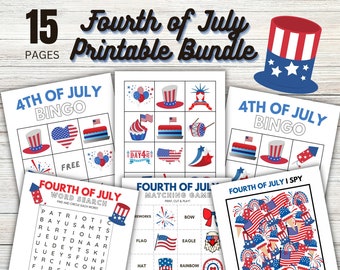 Fourth of July Printable Activity Bundle - Forth of July Printable PDF - Instant Download