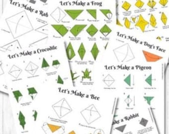 Tier Origami Seiten zum Ausdrucken: 11 Designs (PDF Download)