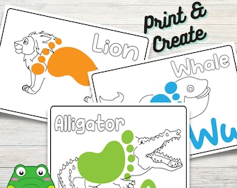 Plantillas de arte con huellas del alfabeto: imprimibles de la A a la Z (descarga en PDF)