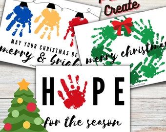 Weihnachten Handabdruck: DIY Zitat Vorlagen (PDF Download)