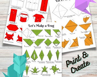 Origami Tierseiten zum Ausdrucken: Kinder Basteln (PDF-Download)