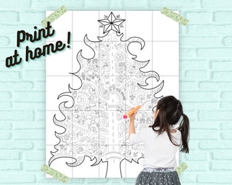 GIANT Christmas Tree Coloring Page - Christmas Tree PDF - Instant Download