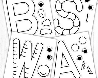 Alphabet druckbare Bastelvorlagen - Alphabet Tier Handwerk PDF - Sofortiger Download