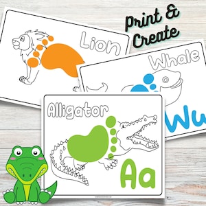 Alphabet Printable Footprint Art Templates - Alphabet Footprint ART PDF - Instant Download