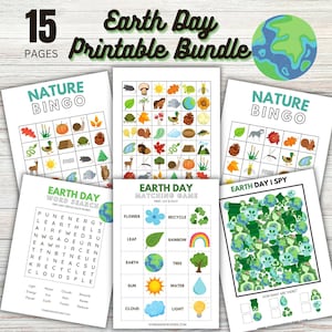 Earth Day Printable Activity Bundle - Earth Day Printable PDF - Instant Download