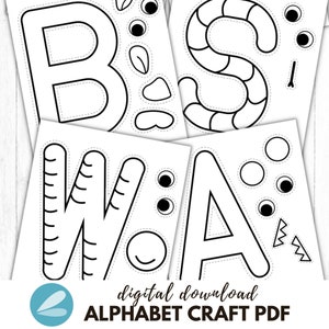 Alfabeto para impressão CRAFT Templates - Alfabeto Animal Craft PDF - Download instantâneo