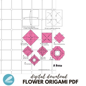 Origami Flower Folding Printable PDF Template Guide