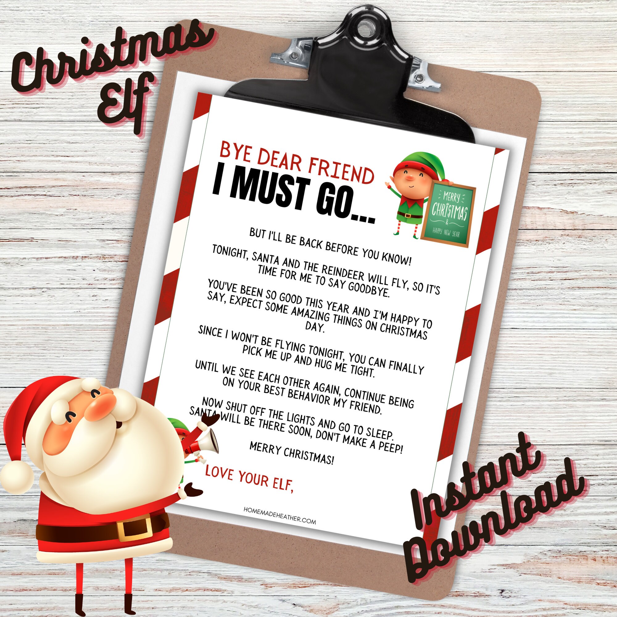 Christmas Elf Letter to Santa Printable Bundle Elf Letter to Santa PDF Instant Download Elf ...
