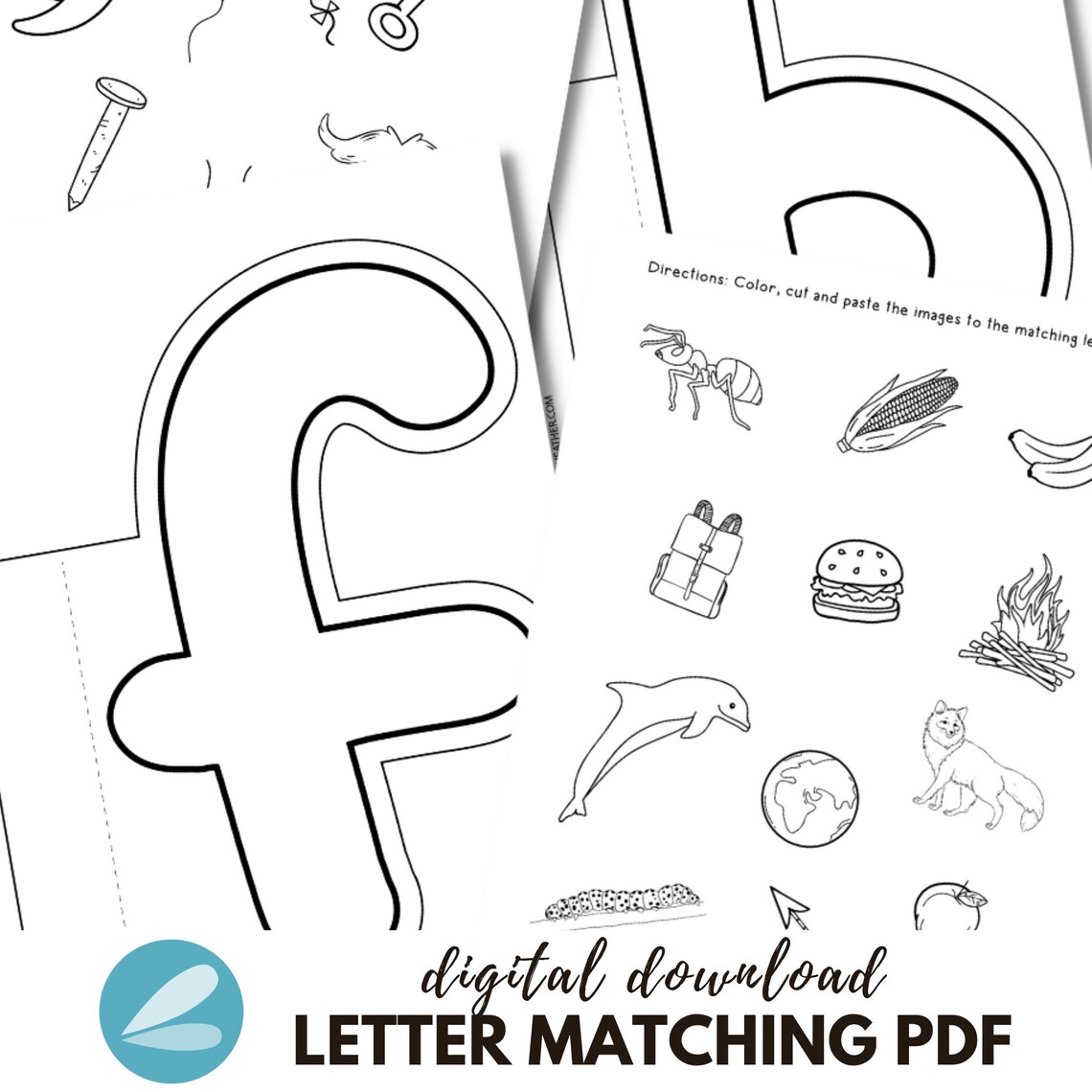 Alphabet Letter Matching Printables - Alphabet Craft PDF - Instant ...