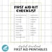 First Aid Printable Pages - First Aid Work Sheets PDF - Instant ...