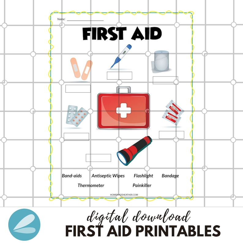 First Aid Printable Pages - First Aid Work Sheets PDF - Instant ...