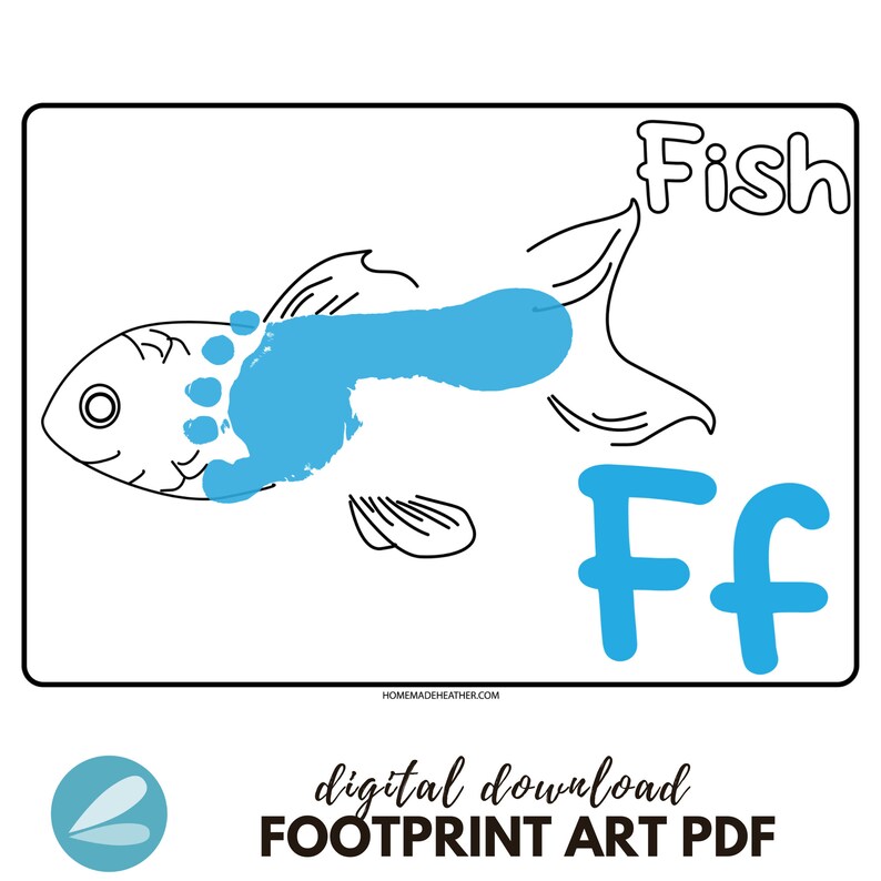Alphabet Printable Footprint Art Templates Alphabet Etsy