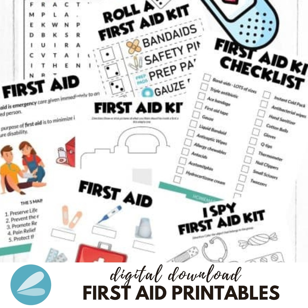 First Aid Printable Pages - First Aid Work Sheets PDF - Instant ...