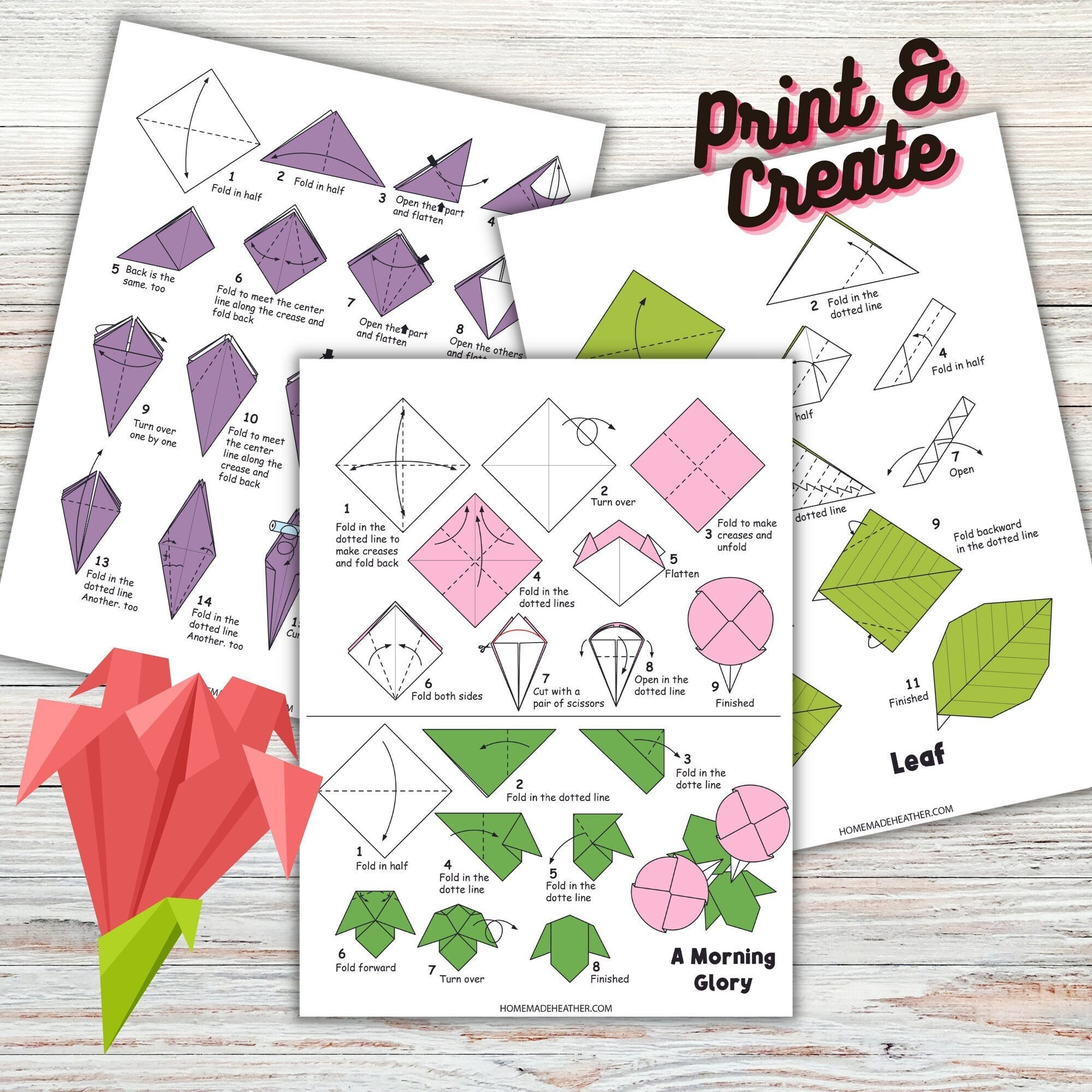 Instrucciones Para Imprimir Una Flor De Origami Sencilla Origami Instrucciones Para Imprimir Una Flor De Origami Sencilla Origami