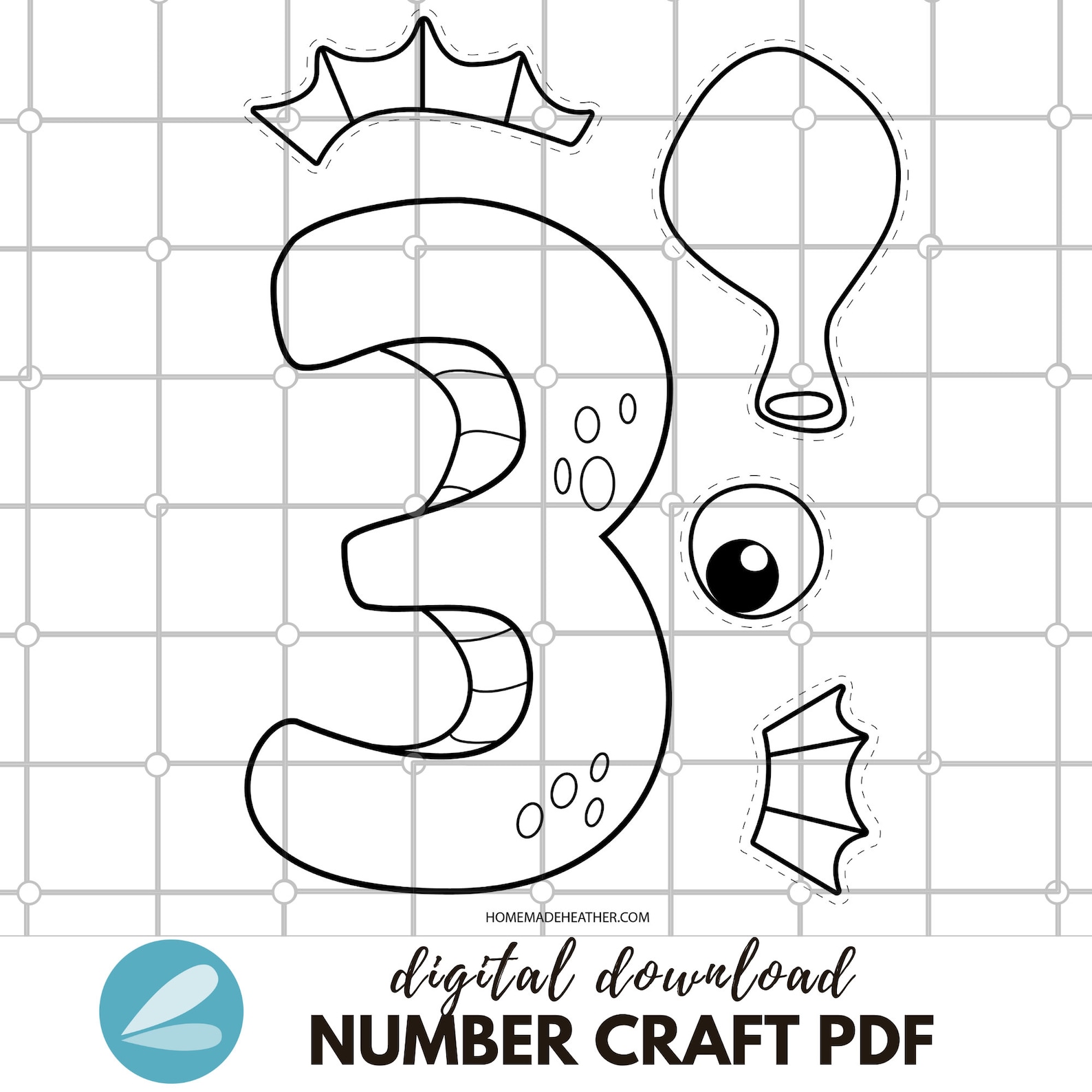 Number Printable CRAFT Templates - Number Animal Craft PDF - Instant Download - Etsy