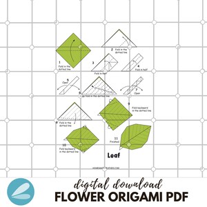 Origami Flower Folding Printable PDF Template Guide