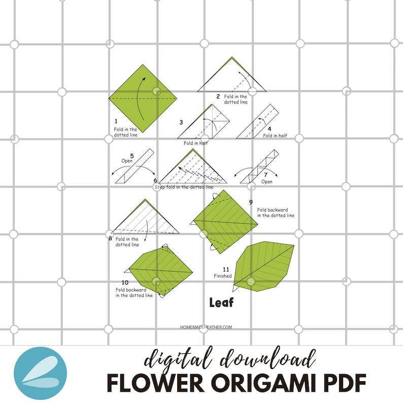 Origami Flower Folding Printable PDF Template Guide