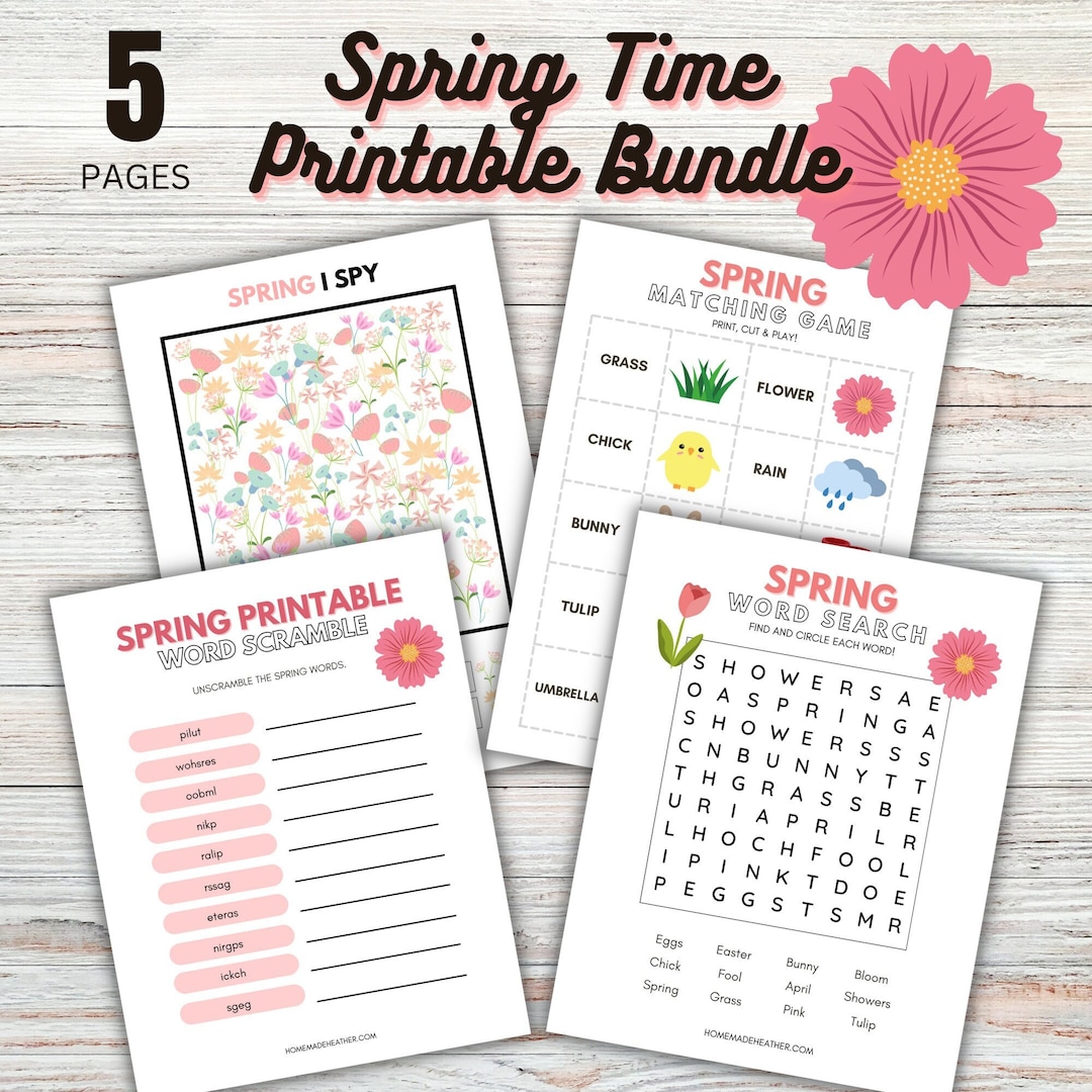 Spring Time Printable Bundle - Spring Time Bundle Printable PDF ...