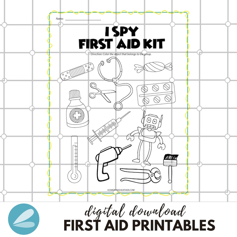 First Aid Printable Pages - First Aid Work Sheets PDF - Instant ...