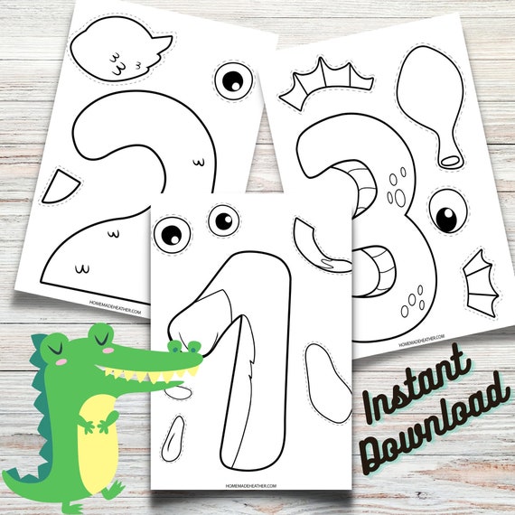 Number Printable CRAFT Templates Number Animal Craft PDF - Etsy