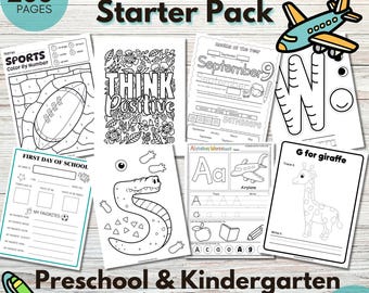 Alphabet Printable Starter Pack - 200+ Vorschul-Ressourcen - Druckbare PDF - Lernpaket für Kinder