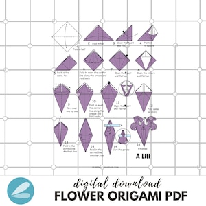 Origami Flower Folding Printable PDF Template Guide