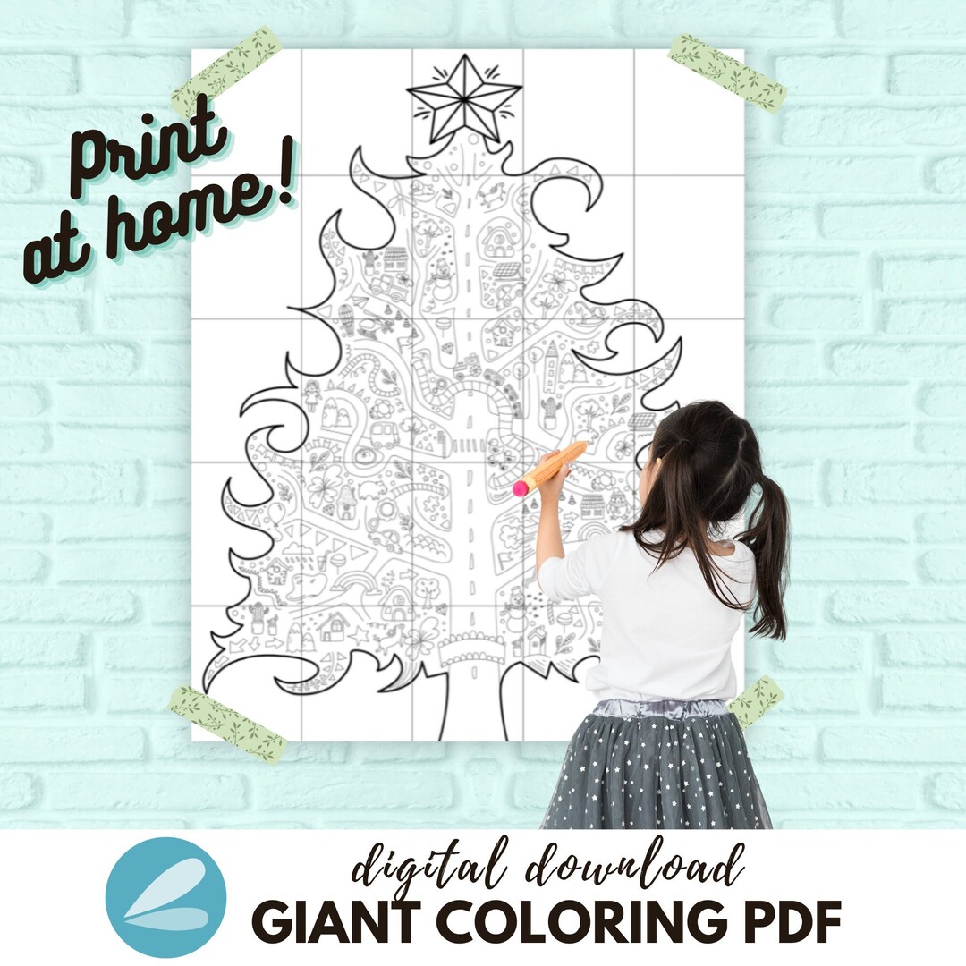 GIANT Christmas Tree Coloring Page Christmas Tree PDF - Etsy