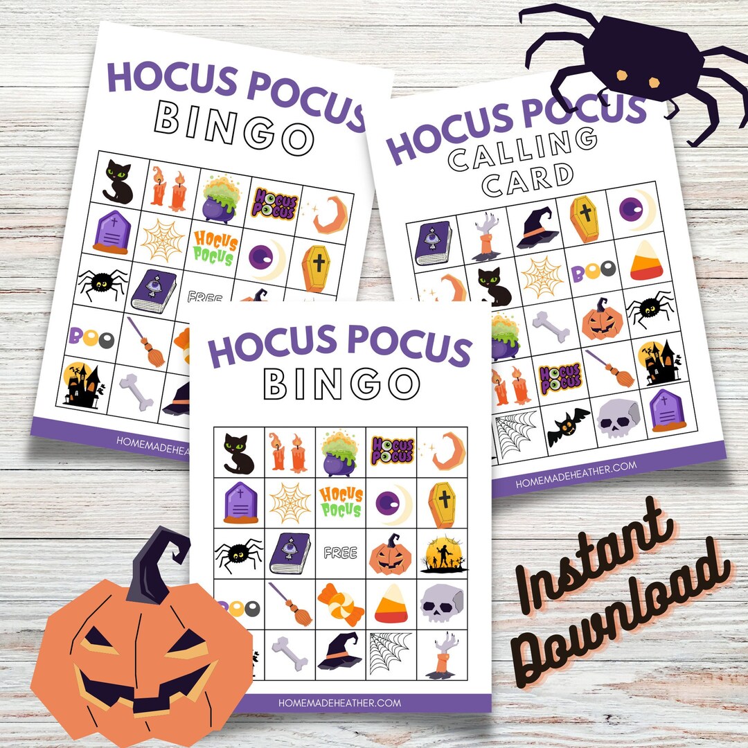 Hocus Pocus Printable Bingo Hocus Pocus Bingo Game Printable Halloween Hocus Pocus Printable Bingo Hocus Pocus Bingo Game Printable Halloween