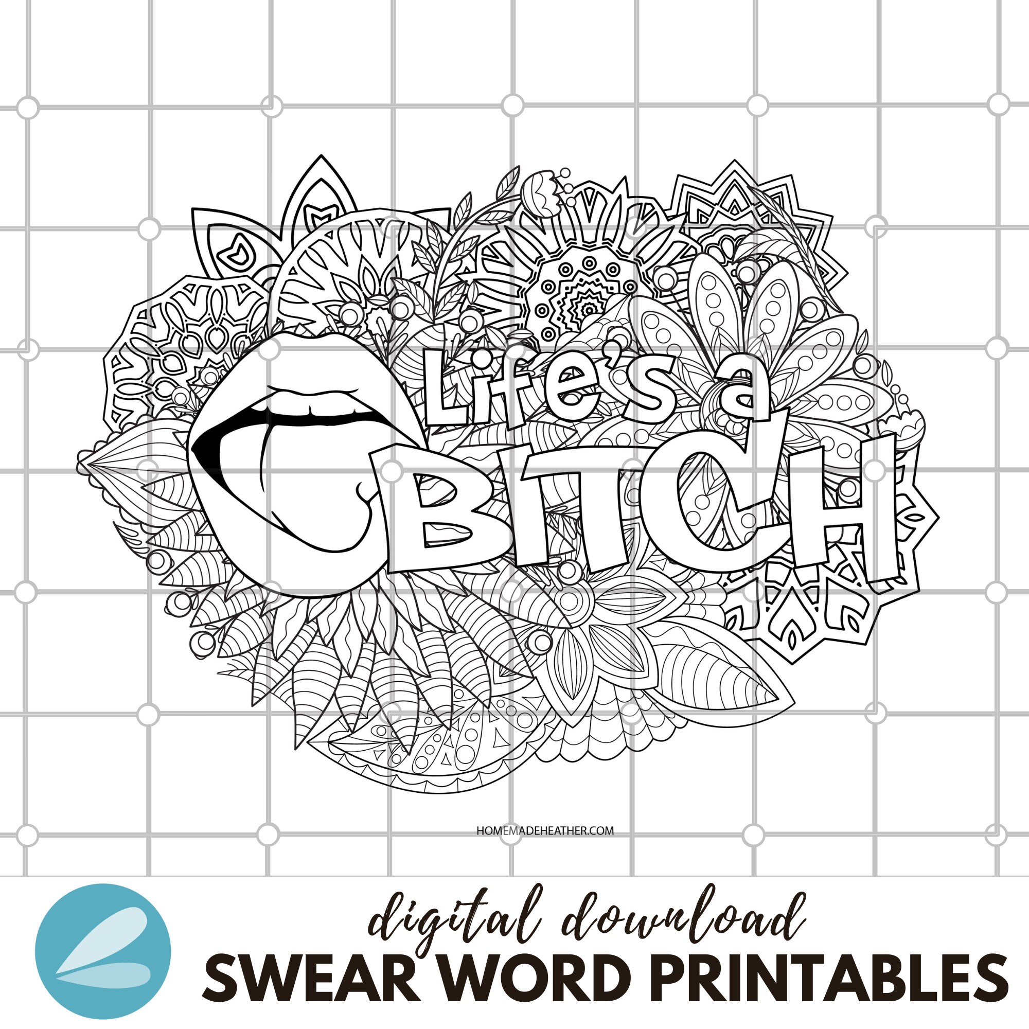 Swearing Printable Coloring Pages Adult Swear Word Coloring Sheets PDF