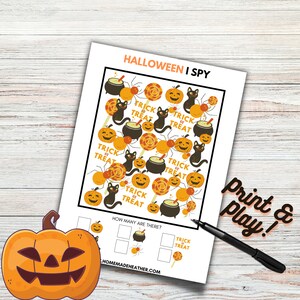 Halloween Printable I Spy - Halloween Party Game Printable - Halloween I Spy Instant Download