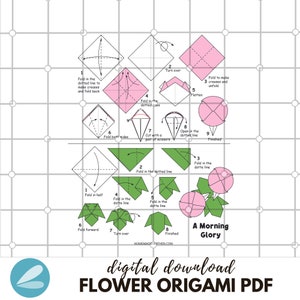 Origami Flower Folding Printable PDF Template Guide