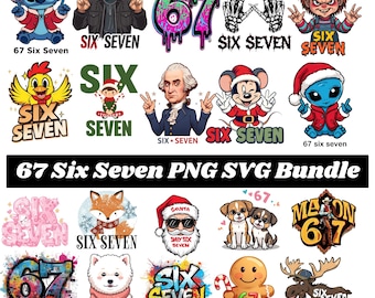 Six Seven Meme SVG PNG Bundle, Funny Viral Designs (Digital Download)