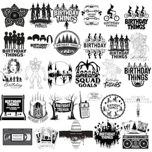 Födelsedagssaker Svg Png-paket, Grattis på födelsedagen PNG Clipart-paket, Grattis på födelsedagen SVG-plotter, Födelsedagströjadesign, Saker Födelsedag