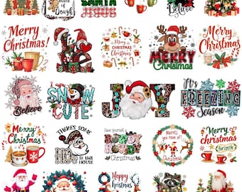 Paquete de imágenes PNG navideñas retro, imágenes prediseñadas navideñas vintage (descarga digital)