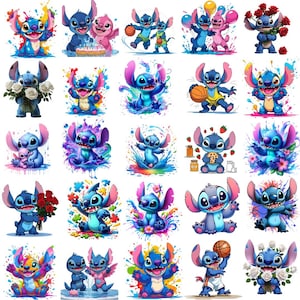 Watercolor Stitch Clipart PNG Bundle, Splash Designs (Digital Download)