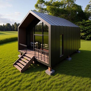 Nordic  House Plan | Tiny Cabin Layout 40sqm | Small Nordic  Home Design | Modern Cabin Floor Plan Digital Download