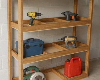 DIY Wooden Furniture Plans | Storage Shelves | Woodworking Project PDF | Digital Download Blueprint