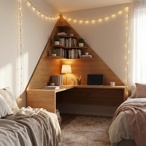 DIY Wooden Furniture Plans | Corner Study Desk | Woodworking Project PDF | Digital Download Blueprint