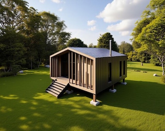 Nordic  House Plan | Tiny Cabin Layout 55sqm | Small Nordic  Home Design | Modern Cabin Floor Plan Digital Download