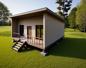 Wooden Tiny House Plan (60sqm) | Minimalist Home Design PDF