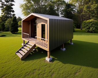 Nordic  House Plan | Tiny Cabin Layout 40sqm | Small Nordic  Home Design | Modern Cabin Floor Plan Digital Download