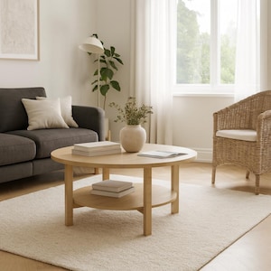 DIY Wooden Furniture Plans | Round Coffee Table | Woodworking Project PDF | Digital Download Blueprint