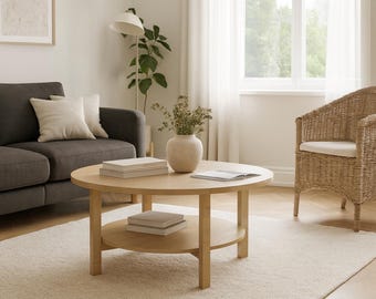 DIY Wooden Furniture Plans | Round Coffee Table | Woodworking Project PDF | Digital Download Blueprint